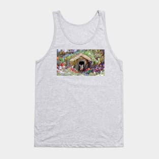 christmas mice at winter  log cabin very festive Tank Top